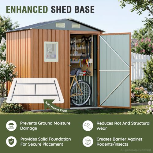6x4 Ft Outdoor Storage Shed with Floor