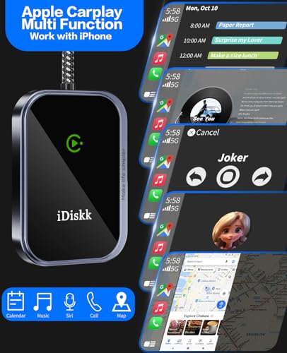 Wireless CarPlay Adapter for iPhone No Latency with USB C Adapter