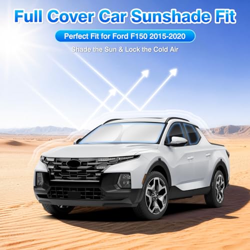 Windshield Sun Shade for Ford F150 2015 2016 2017 2018 2019 2020 Car Window Shades Thicken UV Block and Blackout Privacy Foldable Sunshades 6PCS Accessories Keep Cool Sun Visor Covers (6 Count)