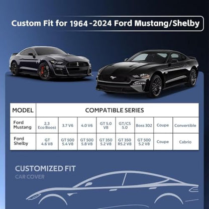 10 Layers Car Cover Custom Fit for Ford Mustang