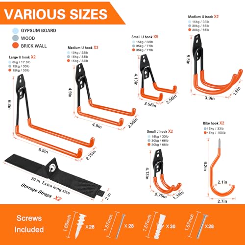 18 Pack Garage Hooks Heavy Duty