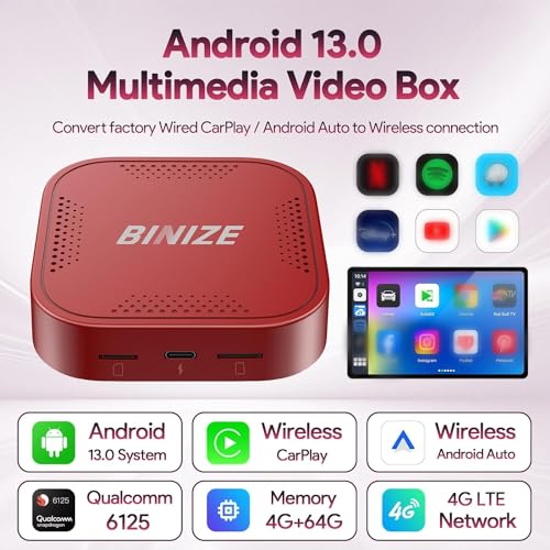 Wireless CarPlay Android AUTO Multimedia Video Box Android 13