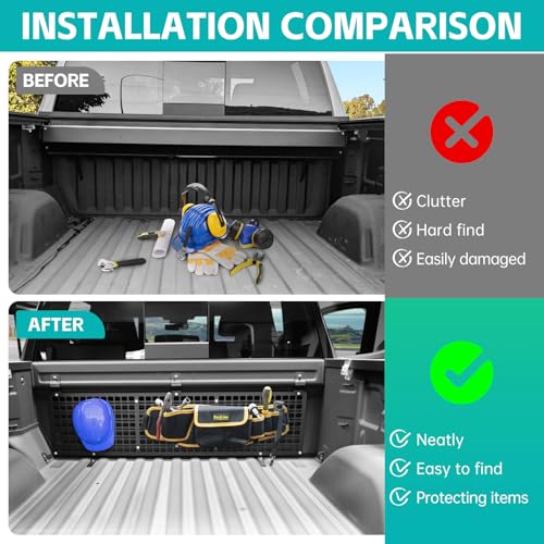 Front Truck Bed Molle Panel Rack System Compatible with 2019