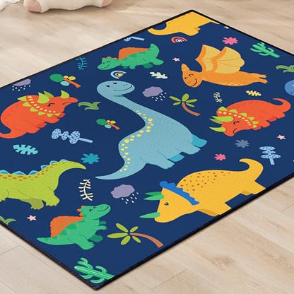 Cute Cartoon Dinosaur Rug for Bedroom