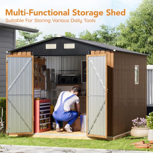 8x10 FT Outdoor Metal Storage Shed