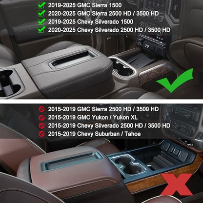Center Console Organizer for Chevy Silverado & GMC Sierra Red Trim
