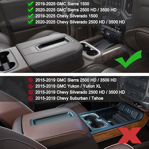 Center Console Organizer for Chevy Silverado & GMC Sierra Blue Trim