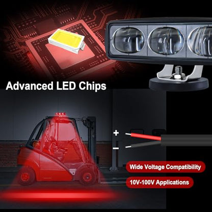 LED Red Line Forklift Safety Light for Warehouse Hazard Warning (2 Count)