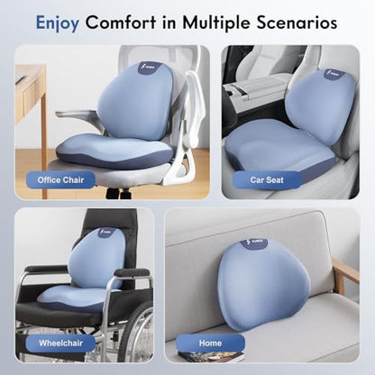 Seat Cushion and Lumbar Support Pillow for Office Chair Car