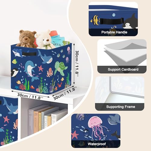 11.8" Ocean Animal Storage Basket Set of 3 for Kid Toy Clothes Bin (3 Count)