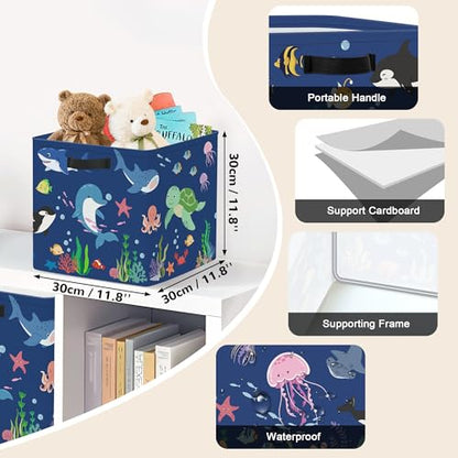 11.8" Ocean Animal Storage Basket Set of 3 for Kid Toy Clothes Bin (3 Count)