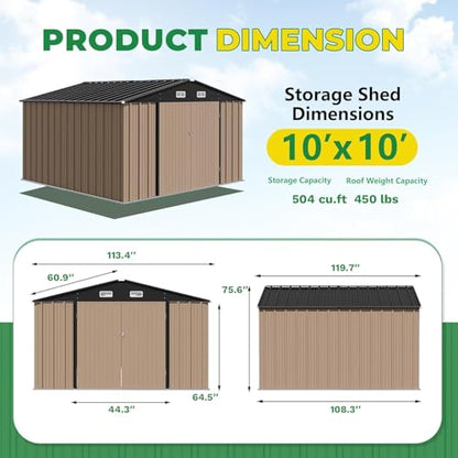 10x10 FT Outdoor Storage Shed