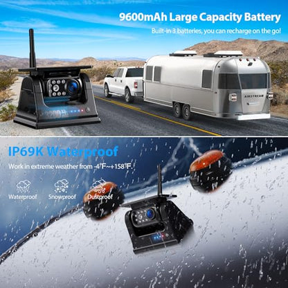 3 Magnetic Solar Wireless Backup Camera System (3 Count)