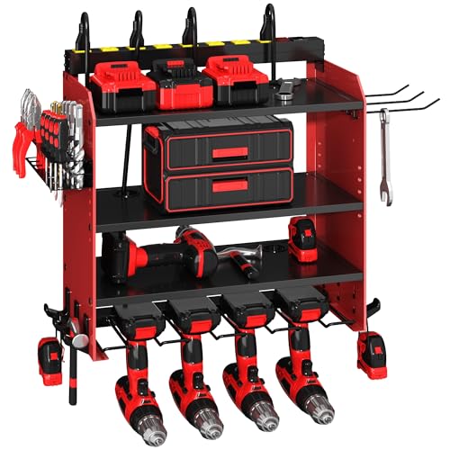 Power Tool Organizer Wall Mount with Charging Station