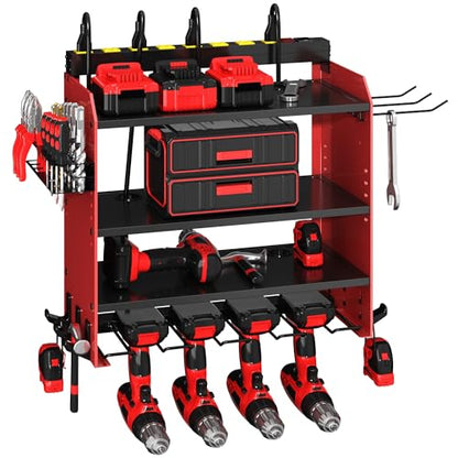 Power Tool Organizer Wall Mount with Charging Station