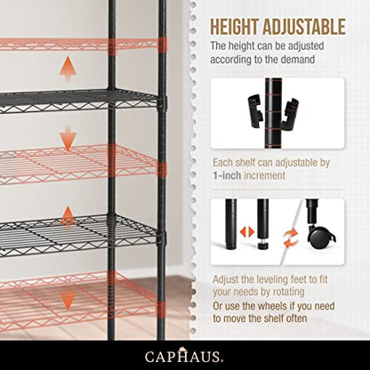 NSF Adjustable Height Wire Shelving Unit w (4 Count)