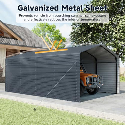 12x20 FT Heavy Duty Enclosed Metal Carport