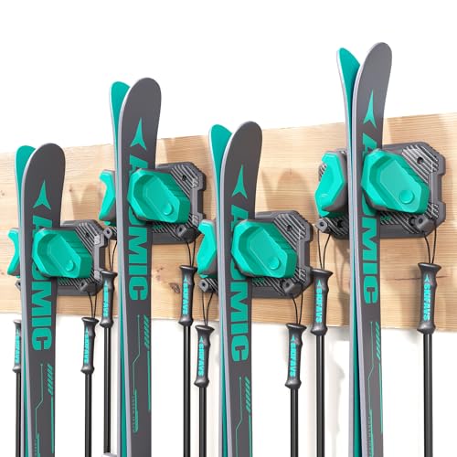 Ski & Snowboard Wall Rack for Garage Wall Fits Any Ski