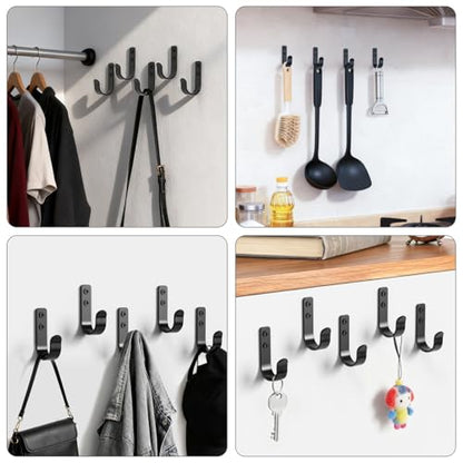 15 Pack Black Metal Wall Mount Hooks for Hanging Coats & Towel (15 Count)