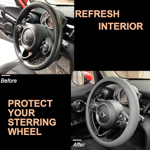 Nappa Leather Steering Wheel Cover Universal 15In