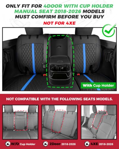 for Jeep Wrangler Leather Custom Car Seat Covers Full Set 4 Door