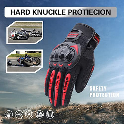 Motorcycle Gloves Touch Screen Full Finger Riding Gloves Knuckle Protection for Men and Women for Dirt Riding