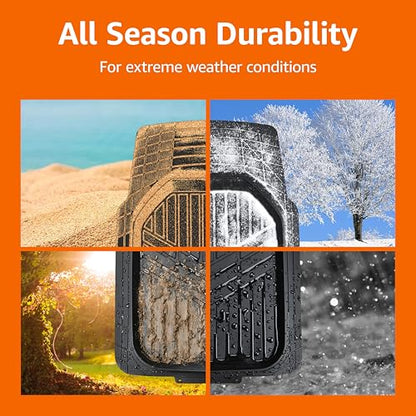 3-Piece All-Weather Heavy Duty, Full Set PVC Floor Mats for Universal Fit in Cars, SUVs, and Trucks, Black, Trim to Customize (3 Count)