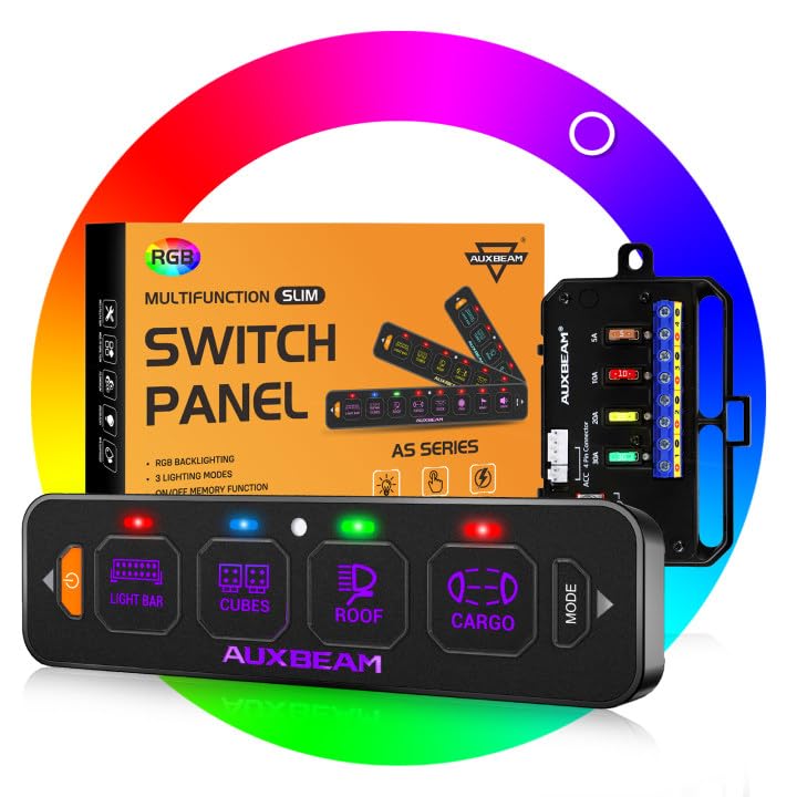 AS R40 Slim 4 Gang Switch Panel with RGB Backlight Memory Function