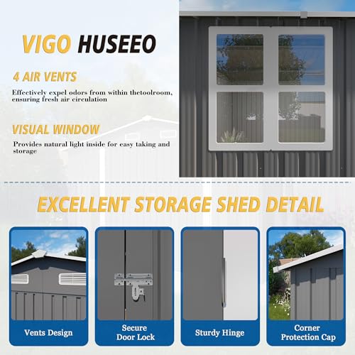 10x8x6.4FT Outdoor Storage Shed