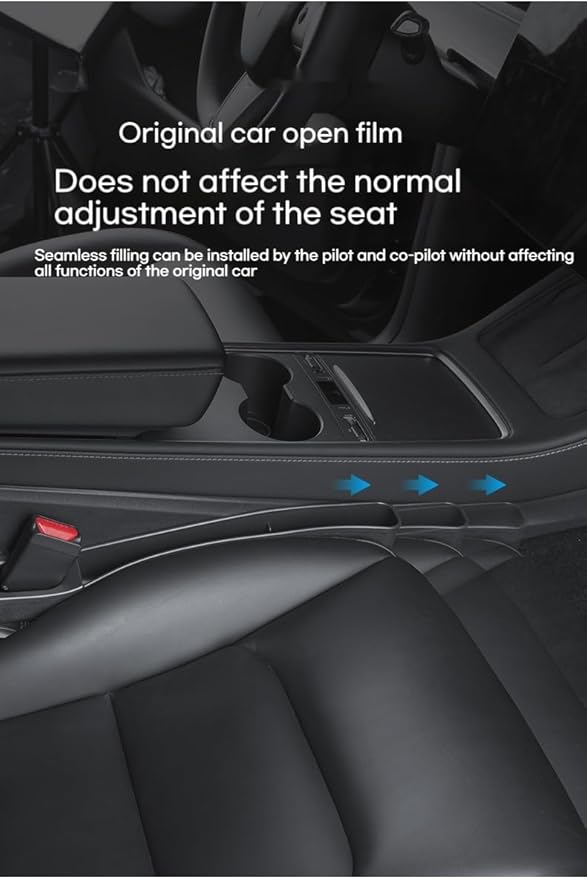 2PCS Car Seat Gap Filler Organizer for Tesla Model Y & Model 3 - No-Drop Storage Solution for Phones & Essentials, Keep Your Car Neat