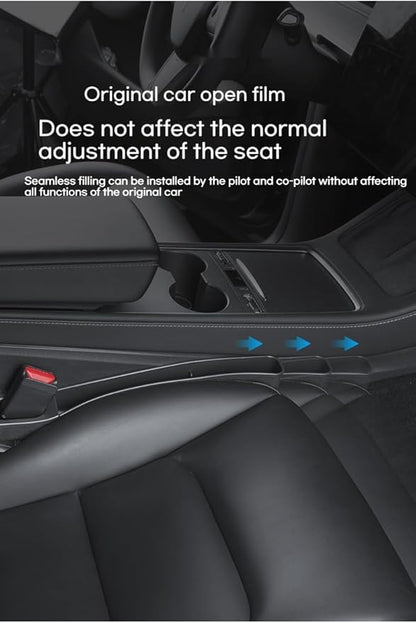 2PCS Car Seat Gap Filler Organizer for Tesla Model Y & Model 3 - No-Drop Storage Solution for Phones & Essentials, Keep Your Car Neat