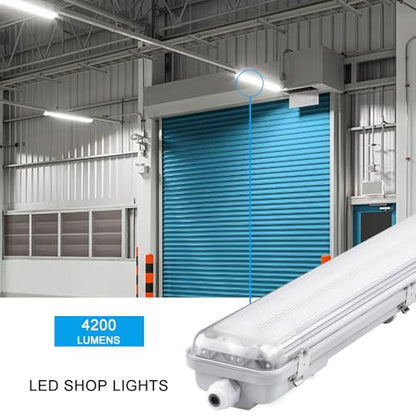 4FT Vapor Tight LED Light Fixture 4200LM 48W (8 Count)