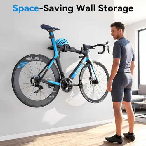Bike Wall Mount Horizontal with Shelf EVA Foam Padded