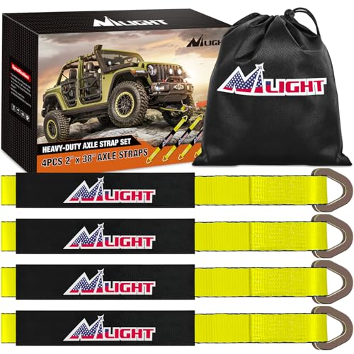 2" x 38" Axle Tie Down Straps with D (4 Count)