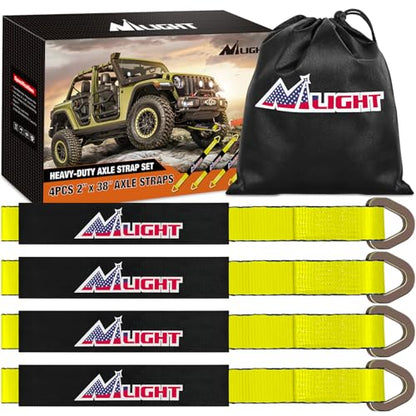 2" x 38" Axle Tie Down Straps with D (4 Count)