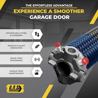 Garage Door Torsion Spring 283x2x40 Torsion Springs for Left Side of Garage Door with 1" Steel Bearing