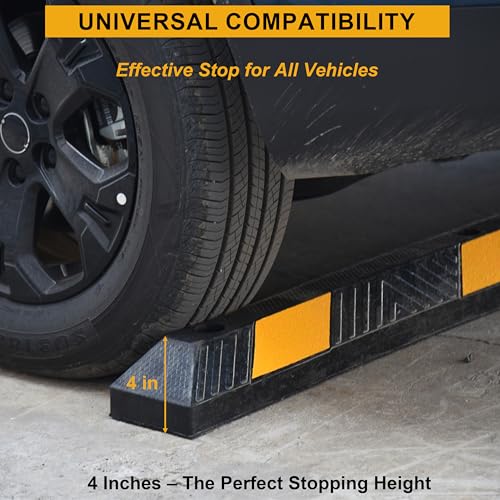 2 Pack 72" Rubber Parking Curbs with Bolts