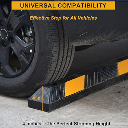 2 Pack 72" Rubber Parking Curbs with Bolts