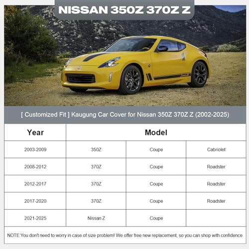 Kaugung Car Cover Custom Fit for 350Z 370Z Z