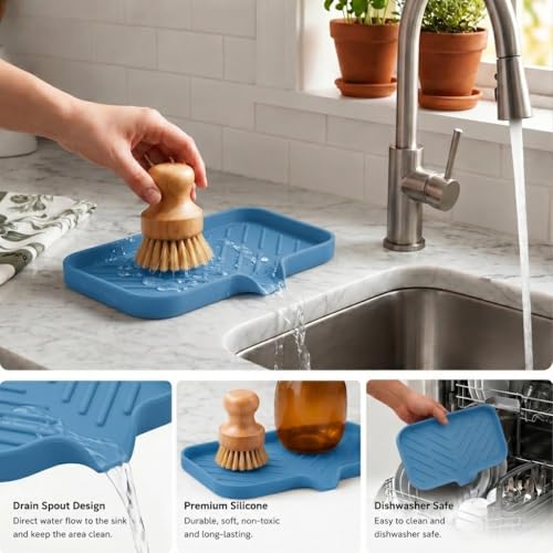 Silicone Soap Dish with Drain Spout