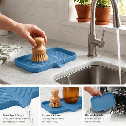 Silicone Soap Dish with Drain Spout