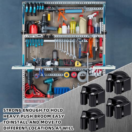 30 Pcs Magnetic Broom Holder Wall Mounted Anti Slip Rack (30 Count)