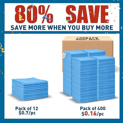 Blue Microfiber Towels Bulk (400 Count)