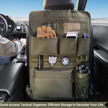 Tactical Car Seat Organizer with Multiple Pockets