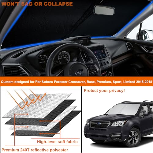 Foldable Front Windshield Sunshade fit for Subaru Forester 2015