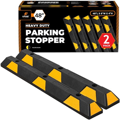 48" Heavy Duty Rubber Parking Stopper (2 Count)