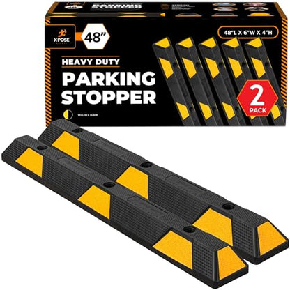 48" Heavy Duty Rubber Parking Stopper (2 Count)