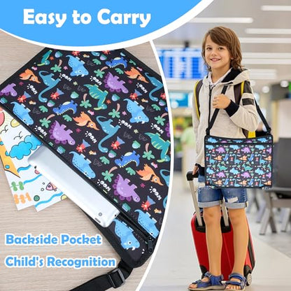 Kids Travel Tray for Carseat with Tablet Stand for Road Trip (2 Count)