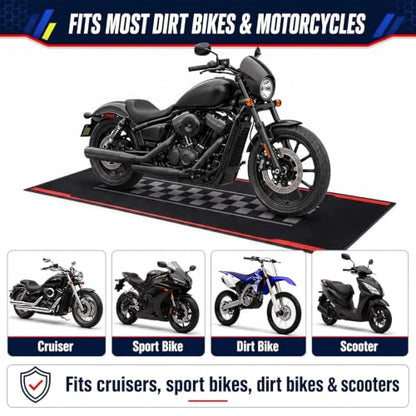 Motorcycle Mat Garage Floor Rug Washable Parking Mats for Garage Floors Non Slip Oil Absorbent Pad Rubber Backing Layer Protects Floor