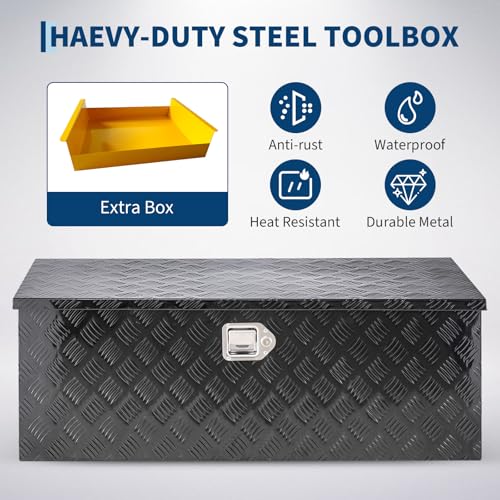 Truck Bed Tool Box Aluminum with Lock and Keys